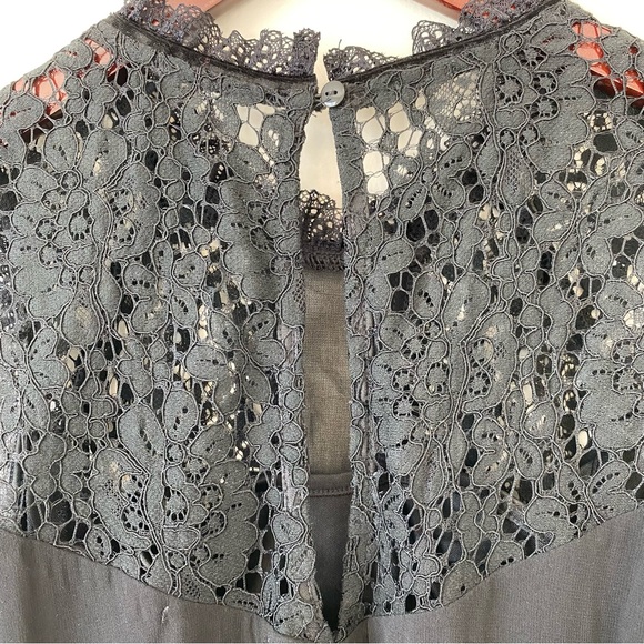 DEX Black Eyelet with mesh paneling midi dress | Sz S Goth Wednesday Halloween - Picture 8 of 15